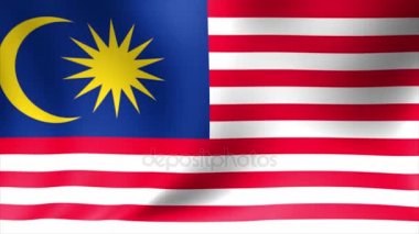 Malezya bayrağı. Arka plan animasyon döngü sorunsuz. 4 k yüksek tanımlı Video.