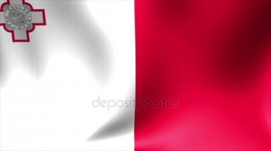 Malta bayrağı. Arka plan animasyon döngü sorunsuz. 4 k yüksek tanımlı Video.