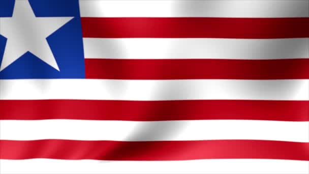 Bandera de Liberia. Animación de bucle sin costura de fondo. Video de alta definición 4K . — Vídeo de stock