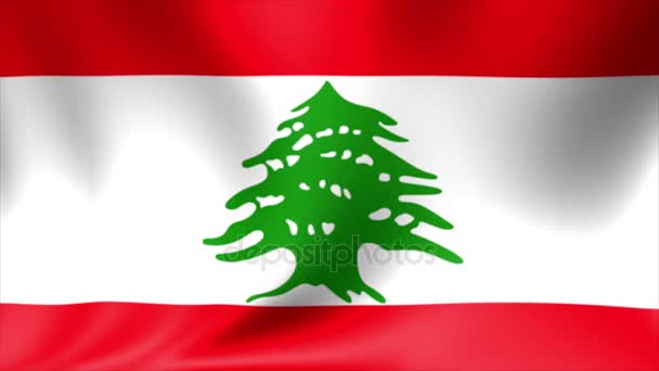 Lebanon Flag. Background Seamless Looping Animation. 4K High Definition Video. — Stock Video