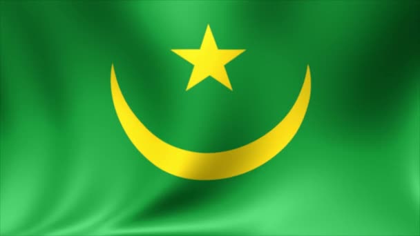 Bandera de Mauritania. Animación de bucle sin costura de fondo. Video de alta definición 4K . — Vídeo de stock