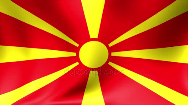 Vlajka Makedonie. Bezešvé, opakování animace na pozadí. Video s vysokým rozlišením 4 k. — Stock video