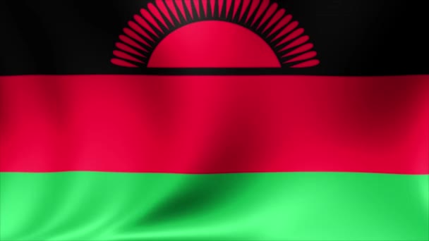 Malawi-Flagge. Hintergrund nahtlose Looping-Animation. 4k hochauflösendes Video. — Stockvideo