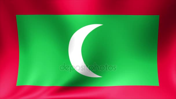 Bandera de Maldivas. Animación de bucle sin costura de fondo. Video de alta definición 4K . — Vídeos de Stock
