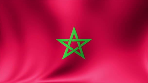 Vlajka Maroka. Bezešvé, opakování animace na pozadí. Video s vysokým rozlišením 4 k. — Stock video