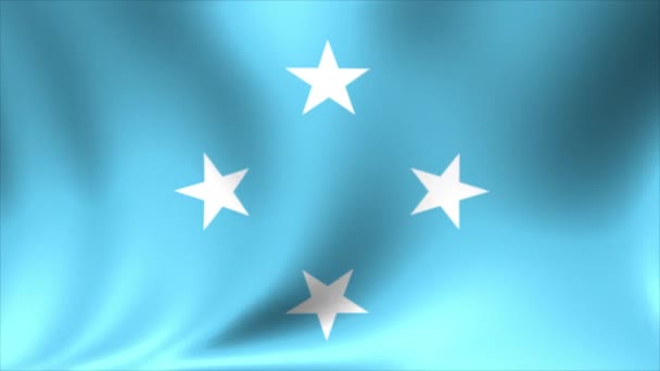 Bandera de Micronesia. Animación de bucle sin costura de fondo. Video de alta definición 4K . — Vídeo de stock