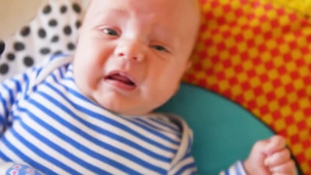 Pleurer bébé nouveau-né Gros plan — Video