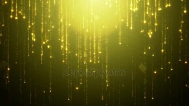 Düşen altın parçacıkları titreme döndürmek ve siyah bir arka plan karşı ışıltı. Moda sihir ve zenginlik refah lüks için arka plan
