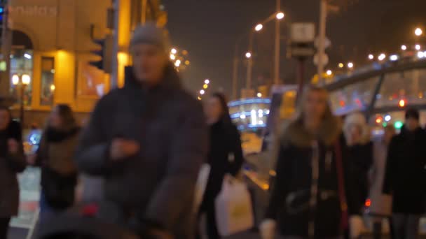 Blured 도시 배경 붐비는 거리 배경을 흐리게 — 비디오