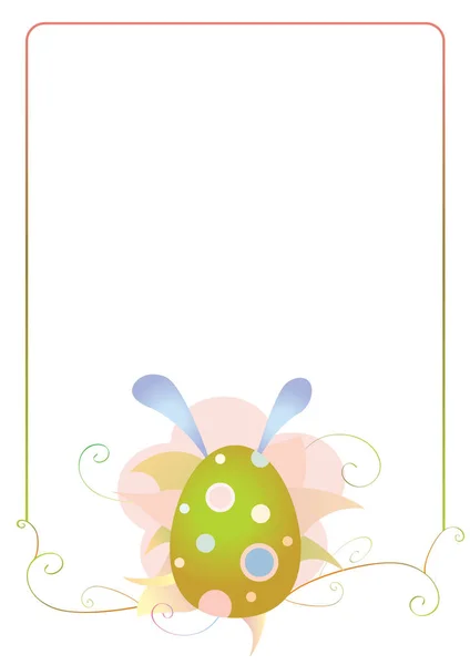 Easter frame with egg and flowers — Stock Vector