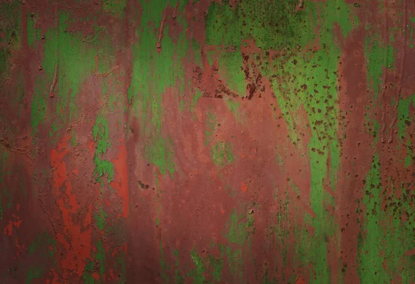 Texture Avec Peinture Couverte Fond Vert Avec Rouille — Photo