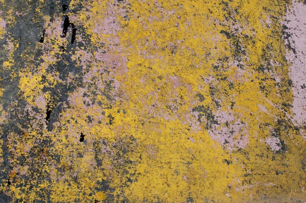 Textura Con Pintura Cubierta Fondo Amarillo Con Óxido — Foto de Stock