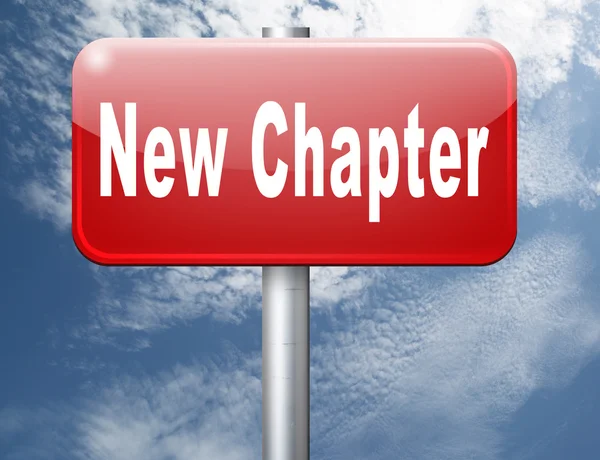 New chapter  text on sign — Stock Photo, Image