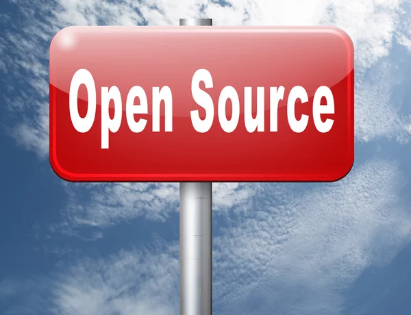 Open Source testo sul segno — Foto Stock