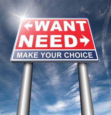 want or need road sign   clipart