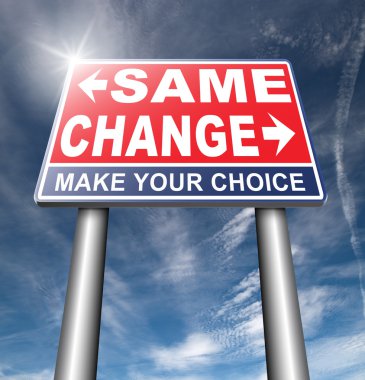 same or change road sign   clipart