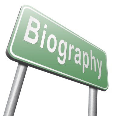 biography road sign, billboard  clipart