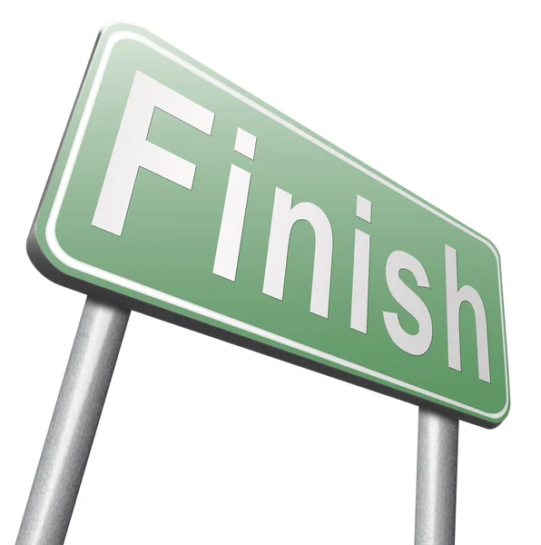 Finish road sign, billboard — Stock Photo, Image