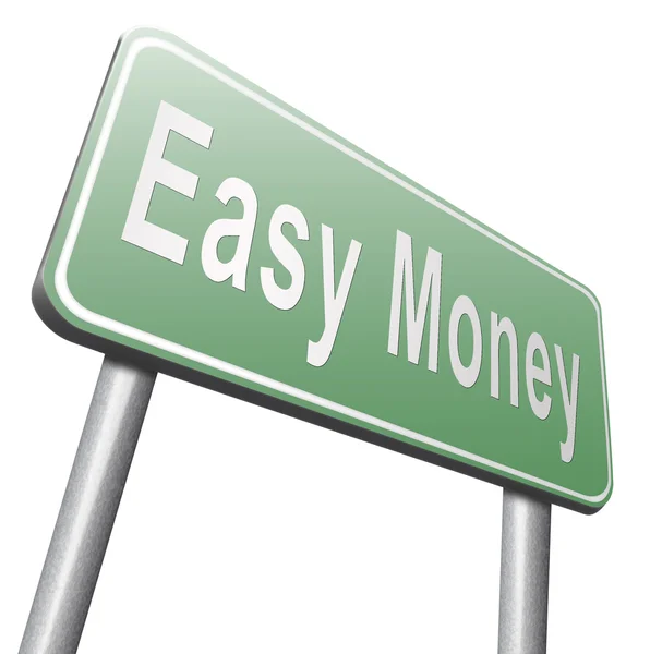Znak drogowy łatwe pieniądze, billboard — Zdjęcie stockowe