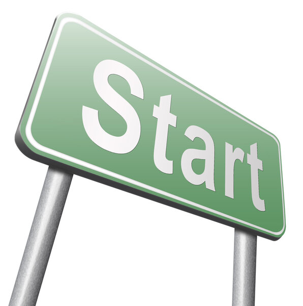 Start road sign, billboard  