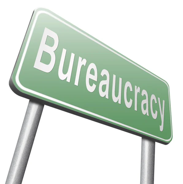 Bürokrácia útjelzési, óriásplakát — Stock Fotó