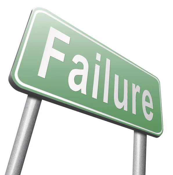 Failure road sign, billboard — Stock Photo, Image