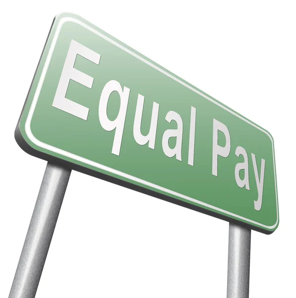 Znak drogowy równości wynagrodzeń, billboard — Zdjęcie stockowe