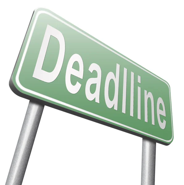 Deadline road sign, billboard — Stockfoto