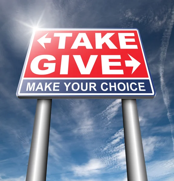 Give or take road sign — Stock Photo, Image