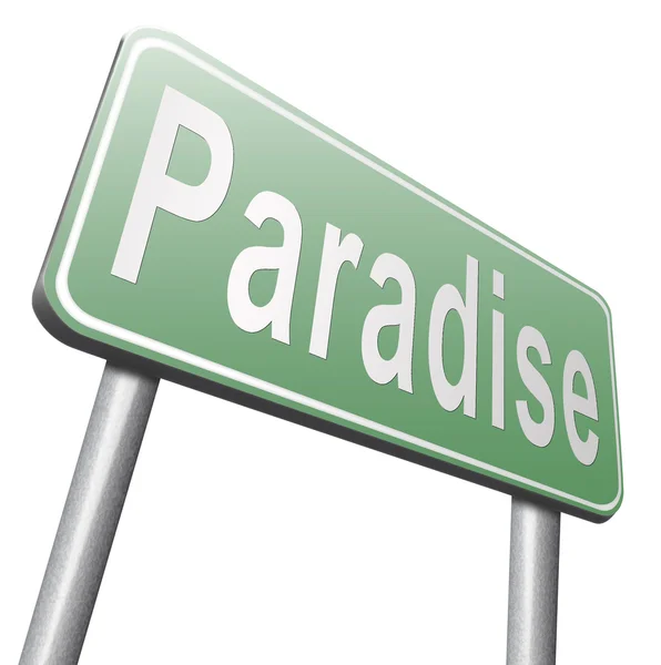 Paradise road sign, billboard — Φωτογραφία Αρχείου