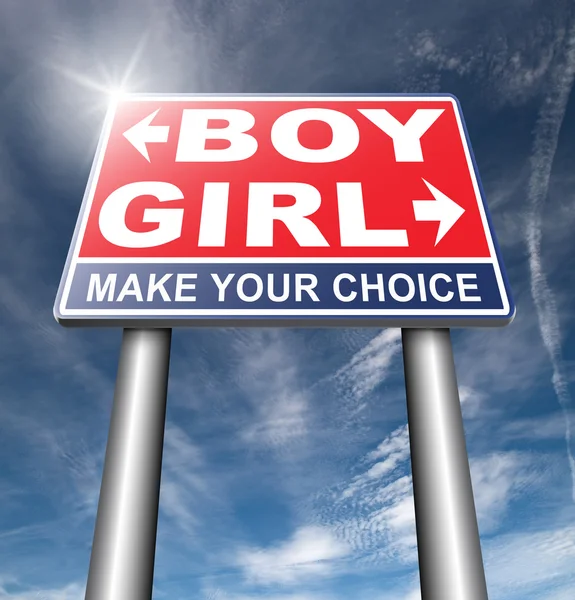 Хлопчик або дівчинка дорожній знак — стокове фото