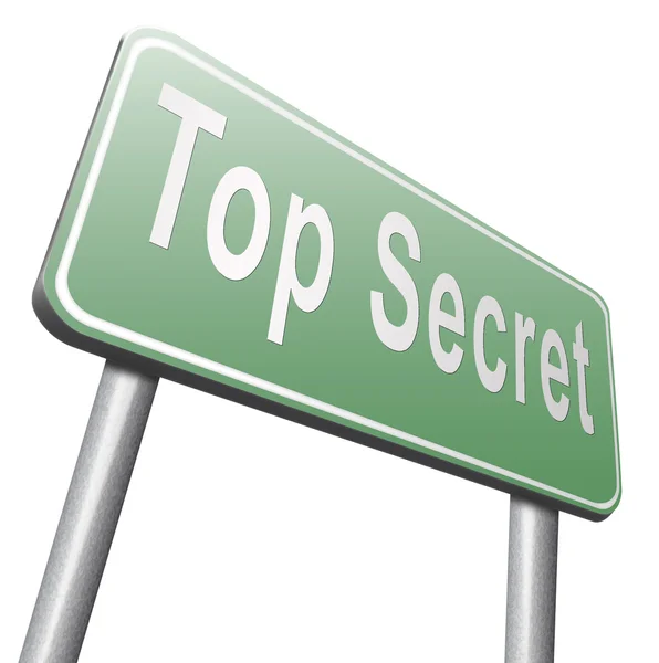 Cartello stradale top secret, cartellone pubblicitario — Foto Stock