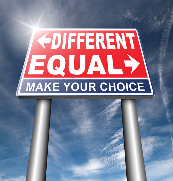 equal or different road sign  