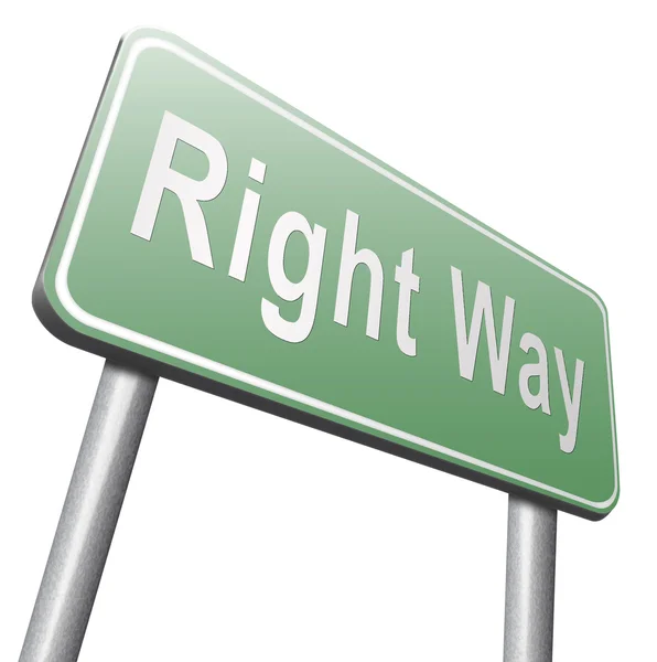 Right way road sign, billboard — Φωτογραφία Αρχείου