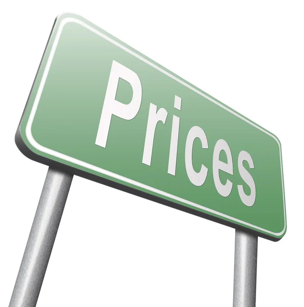 Prices road sign, billboard — Stock fotografie