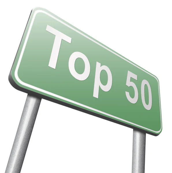 Top 50 road sign, billboard — Stockfoto