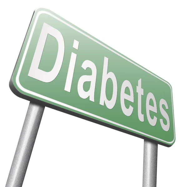 Diabetes verkeersbord, billboard — Stockfoto