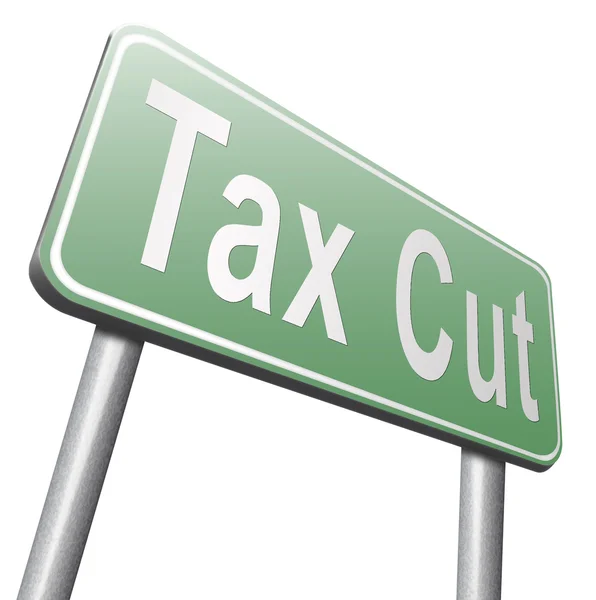 Знак снижения налогов, рекламный щит — стоковое фото