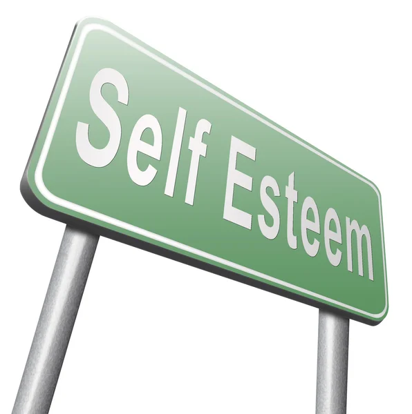 Self esteem road sign, billboard — Stockfoto