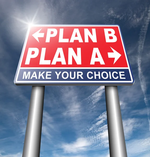 Plan a or b road sign — Stock Photo, Image