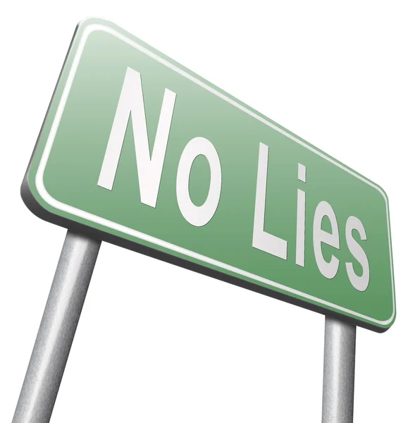 Дорожный знак "Нет лжи", билборд — стоковое фото