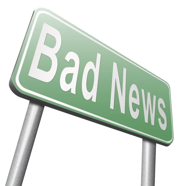 Bad news road sign, billboard — Stock Photo, Image