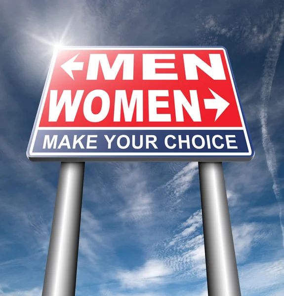 A férfiak vagy a nők út jel — Stock Fotó