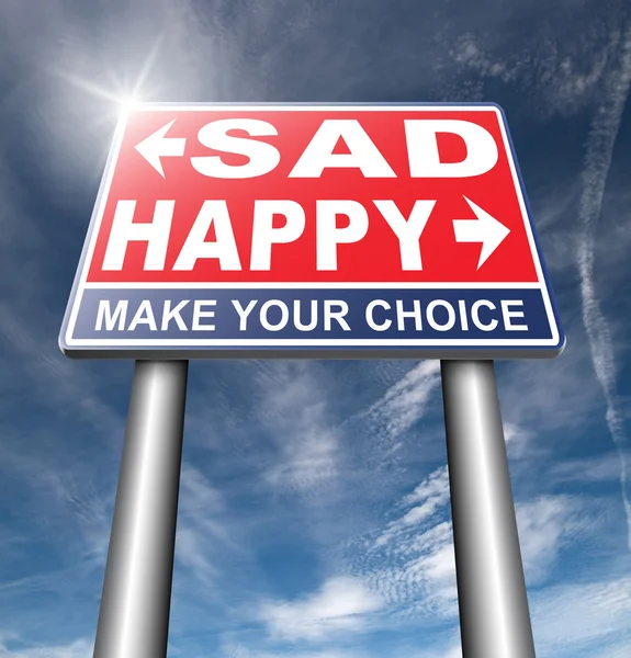Znak drogowy szczęśliwą lub nieszczęśliwą — Zdjęcie stockowe