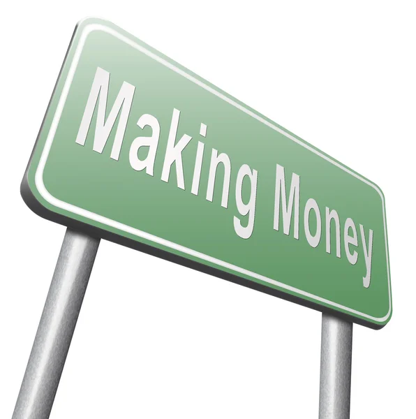 Making money road sign, billboard — Stockfoto