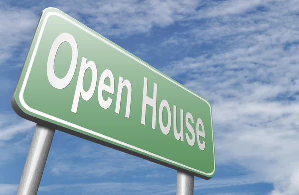 Open house road sign, billboard — Stockfoto