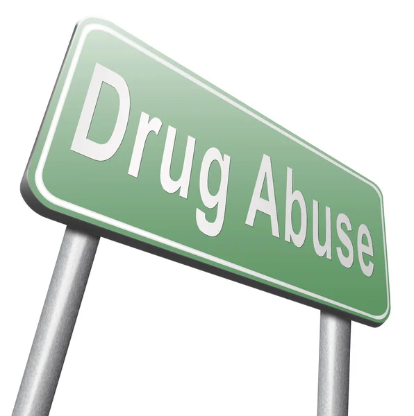 Drugs misbruik verkeersbord, billboard — Stockfoto