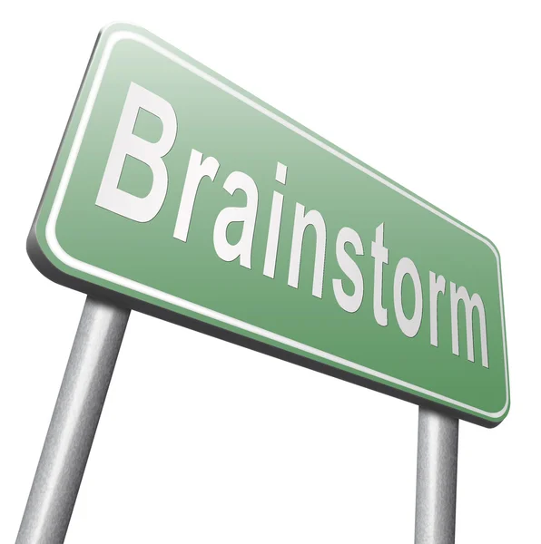 Дорожный знак "мозговой штурм", рекламный щит — стоковое фото