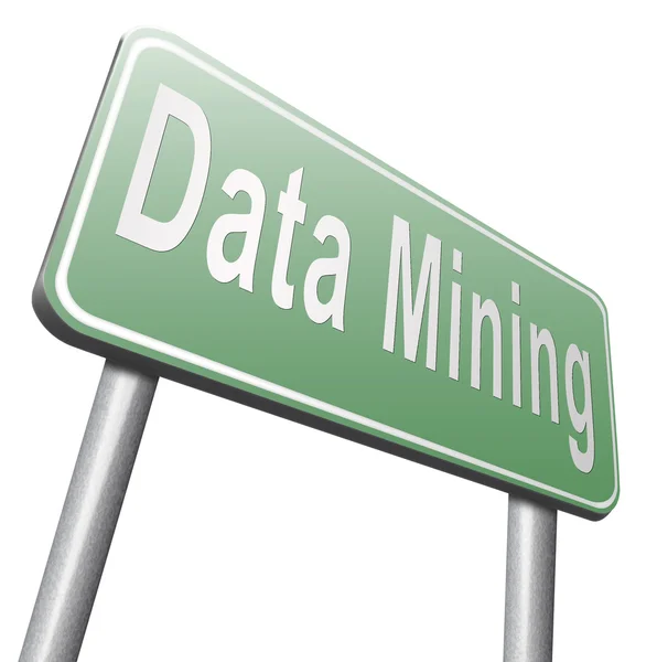 Veri madenciliği yol işaret, billboard — Stok fotoğraf