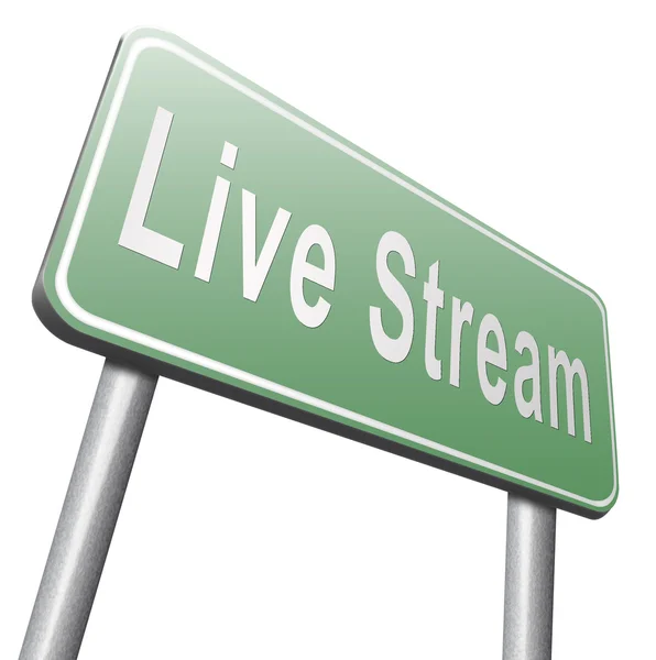 Live stream Vägmärke — Stockfoto